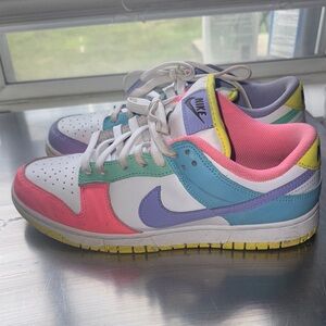 Nike Dunks Multicolor Sneakers with Pink and Blue
